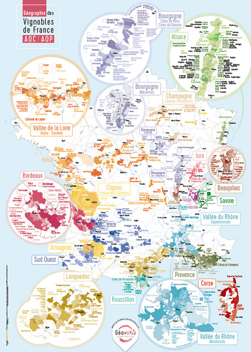 Carte Géovitis des Vignobles de France - Tous les accessoires du vin pour  les professionnels et passionnés : vignerons, restaurateurs, traiteurs